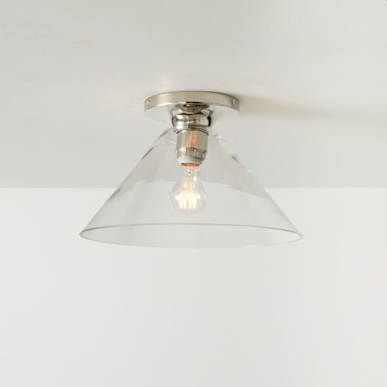 Cone Flush Mount Glass Ceiling Light Modern