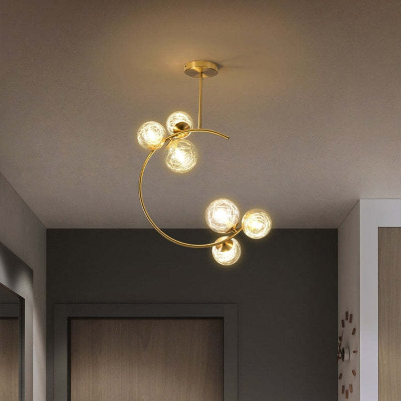 Valentina Modern Glass Globe Pendant Light, Metal & Glass, 3 Style