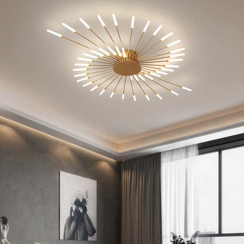Arisha Fireworks Flush-Mount Ceiling Light Living Room - Letslighting