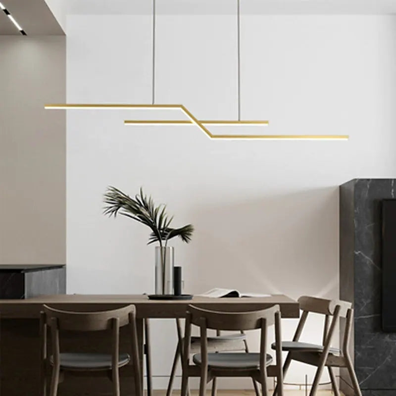 Arisha Parallel Fold Linear Pendant Light Living Room - Letslighting