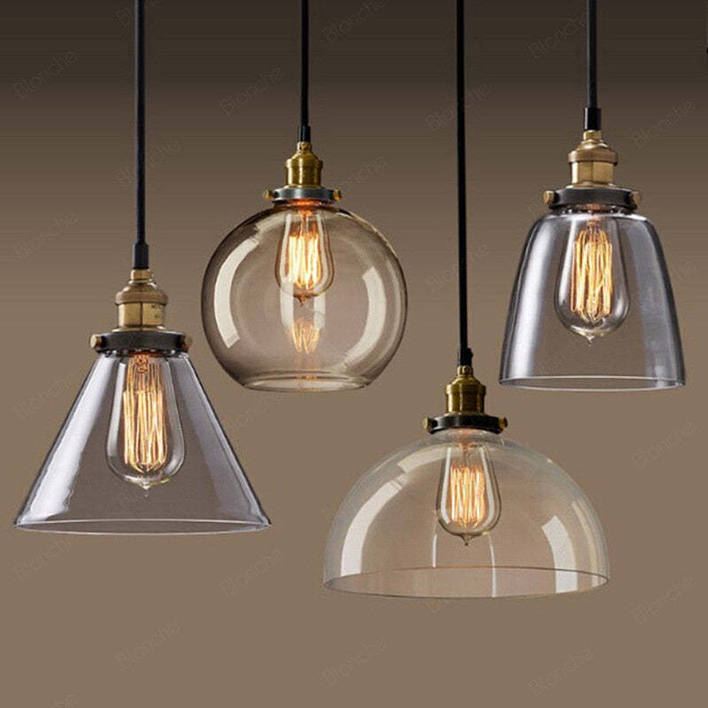 Arisha Industrial /Glass Pendant Light Dining Room - Letslighting