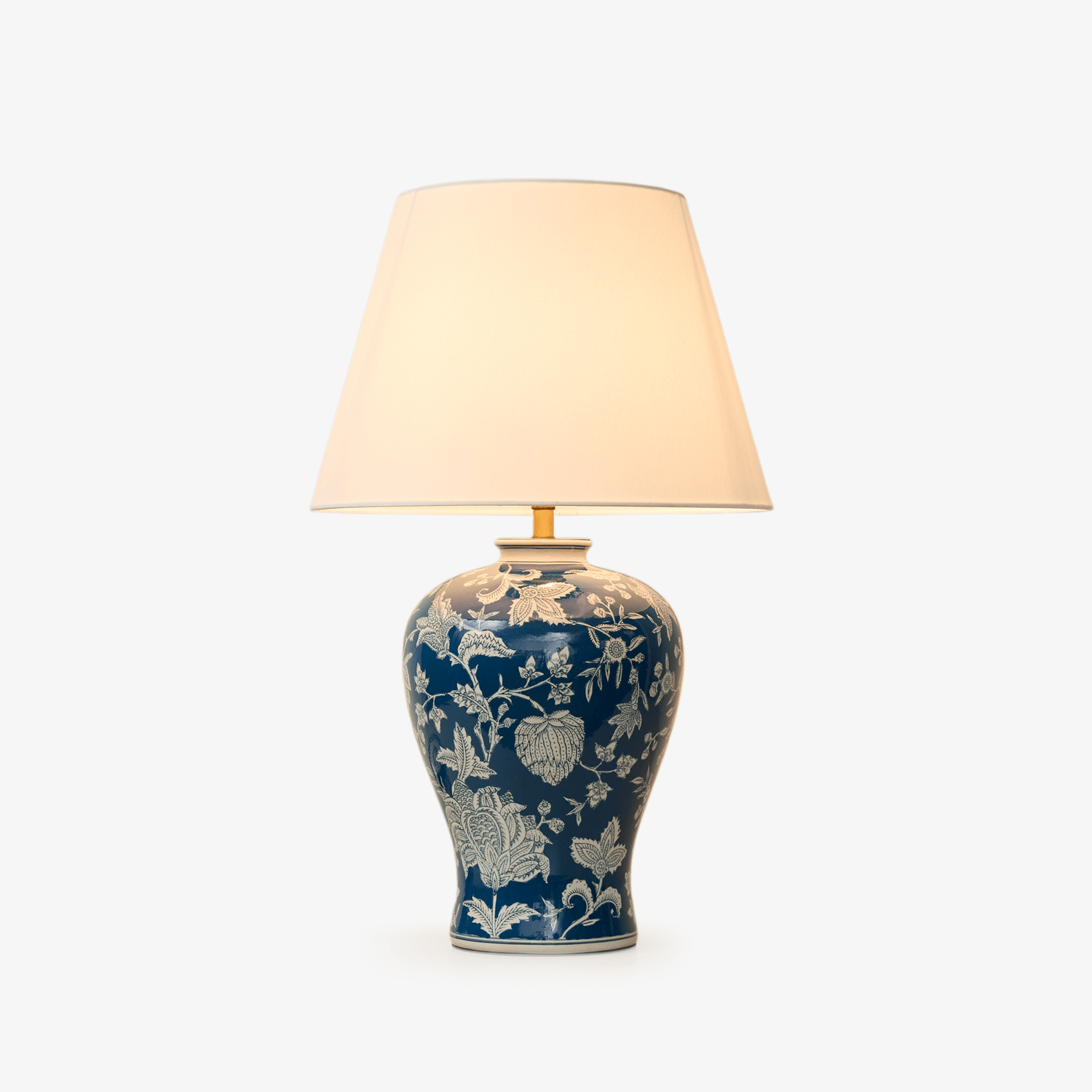 Indigo Elegant Fabric & Ceramics Table Lamp