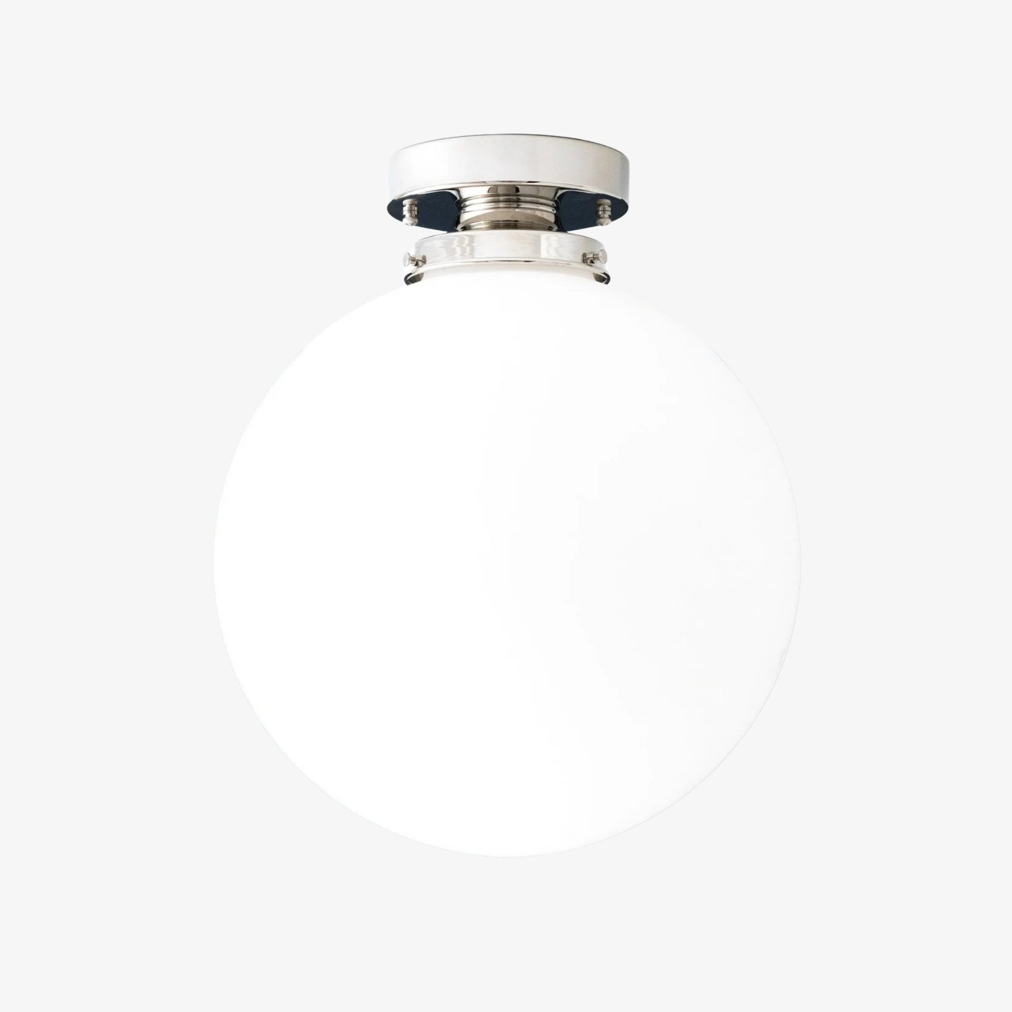 Pearl White Brass Globe Ceiling Light Contemporary