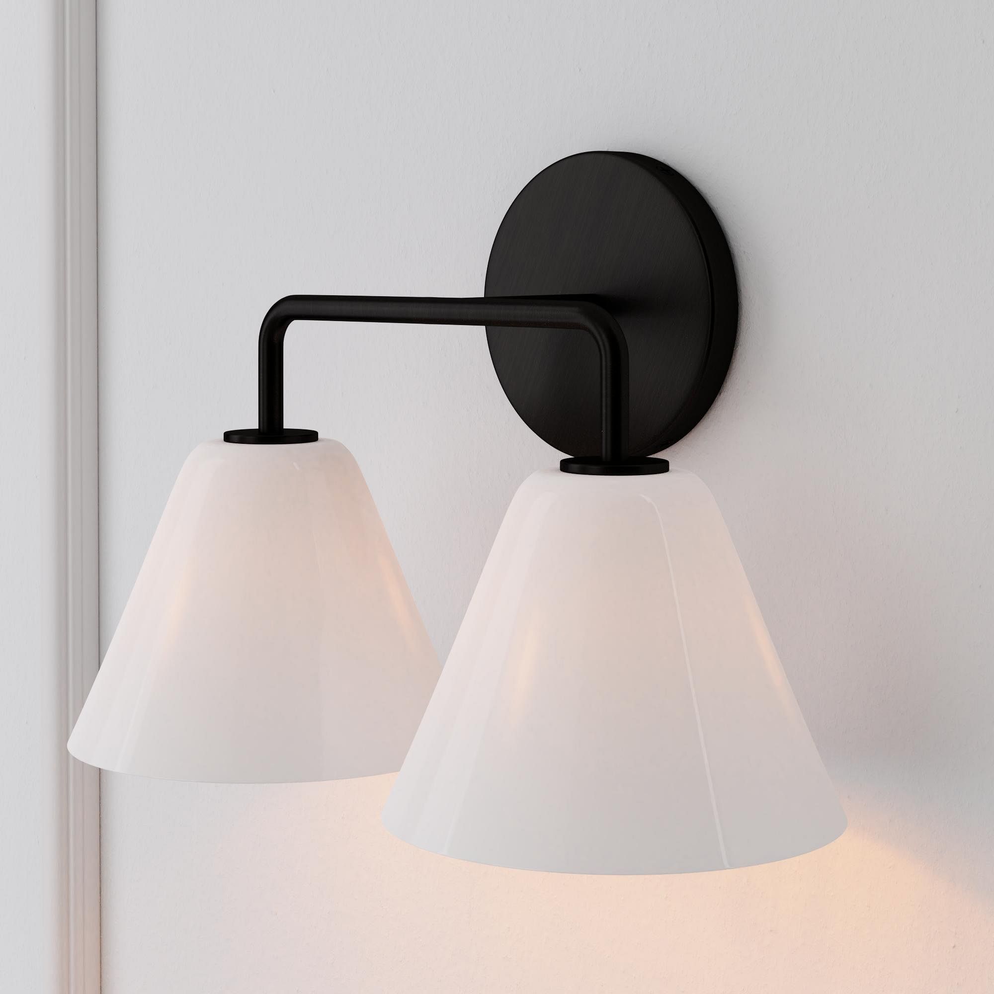 Cone Wall Sconce Milk Glass Living Room
