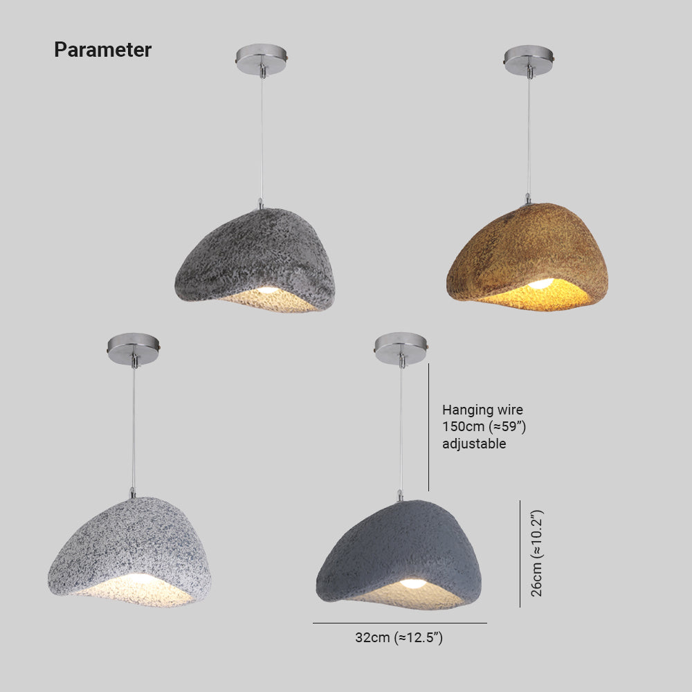 Avi Wabi Sabi Bread Shape Resin Pendant Light, Resin, 4 Color