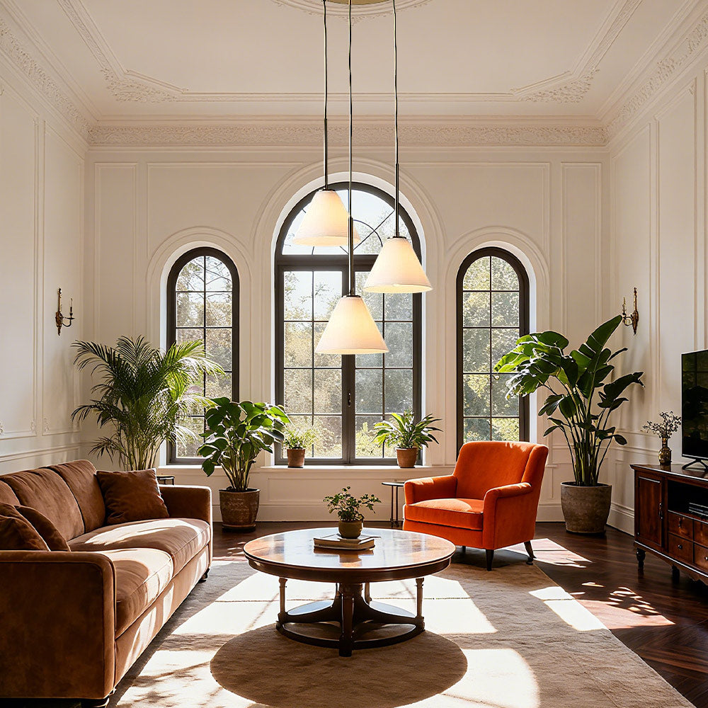 Cone 3-Light Brass Chandelier