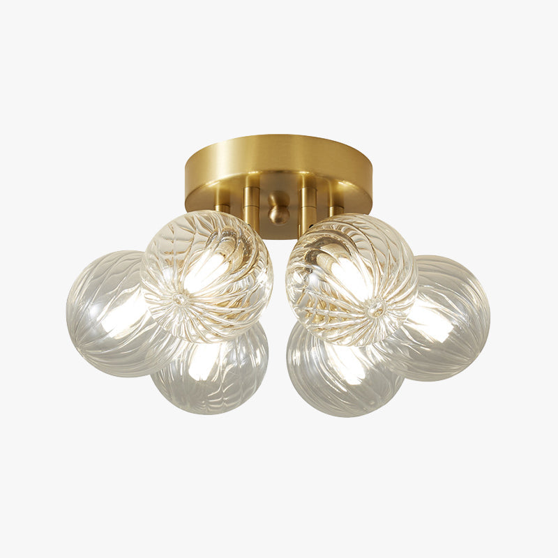 Valentina Modern Bubble Brass & Glass Ceiling Light