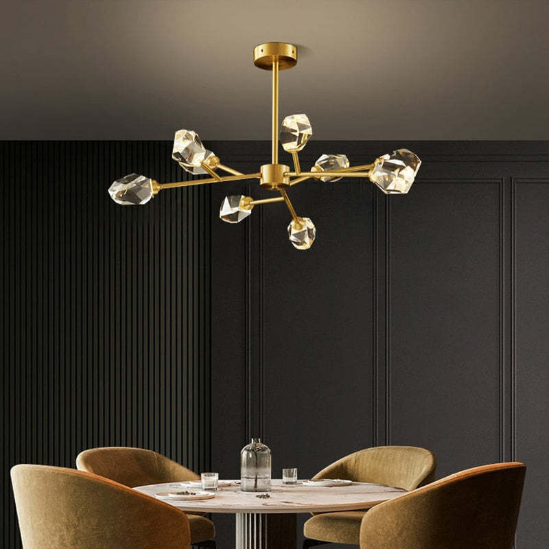 Kristy Luxurious Crystal Chandelier Living Room Golden - Letslighting
