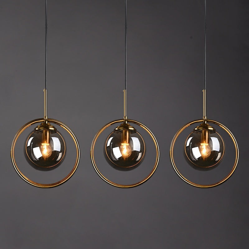 Valentina Luxury Global Glass Pendant Light Aith A Ring - Letslighting
