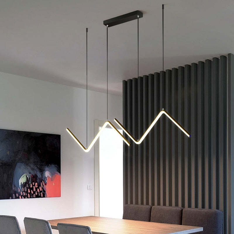 Arisha Modern Wavy Linear Pendant Light Double - Letslighting