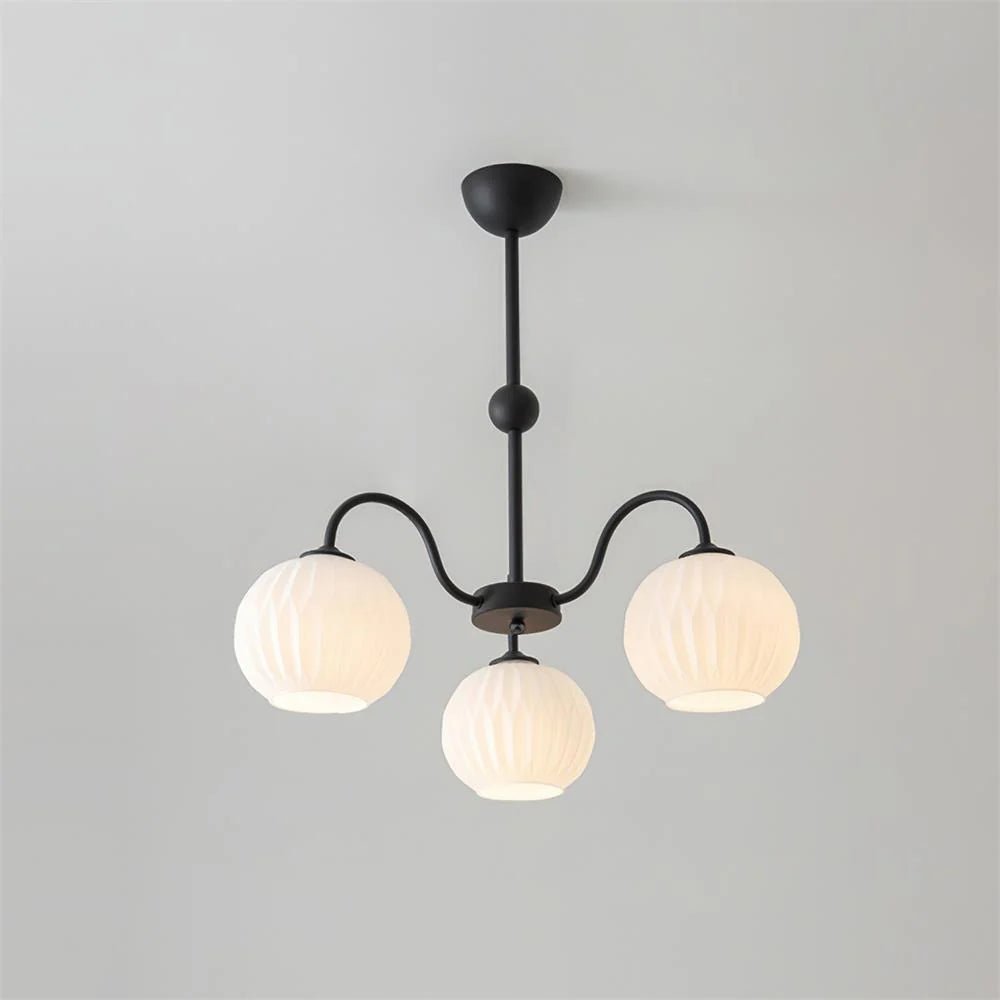 Lustra Chandelier Green Ribbed Glass Modern 8-Light - Letslighting