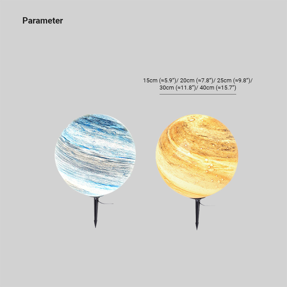 Aria Decorative Solar Acrylic Planet Outdoor Ground Light Milk Curry