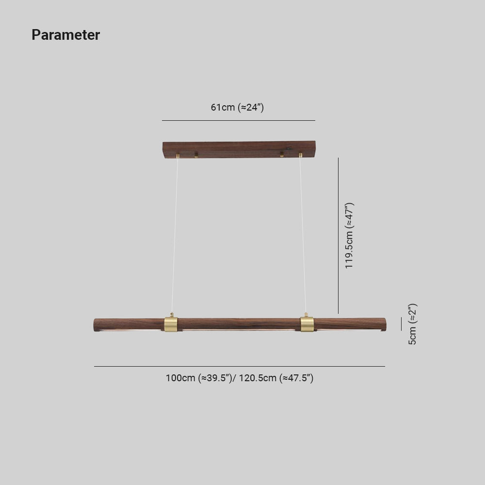 Muto Modern Minimalist Pendant Light, Metal Water Transfer Wood