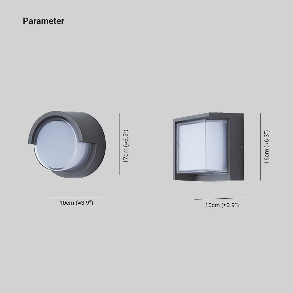 Ray Modern Round Rectangular Metal Acrylic Outdoor Wall Lamp - Letslighting