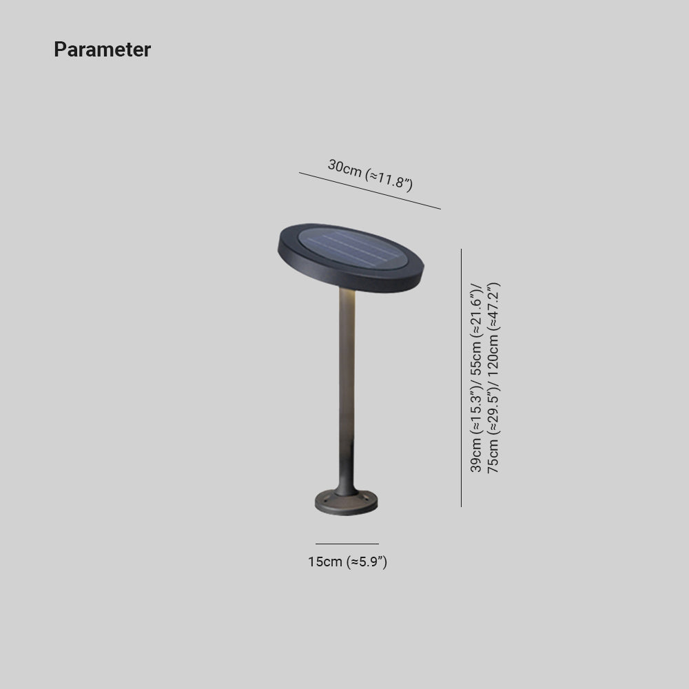 Ray Modern Metal Disc Solar Outdoor Bollard Light