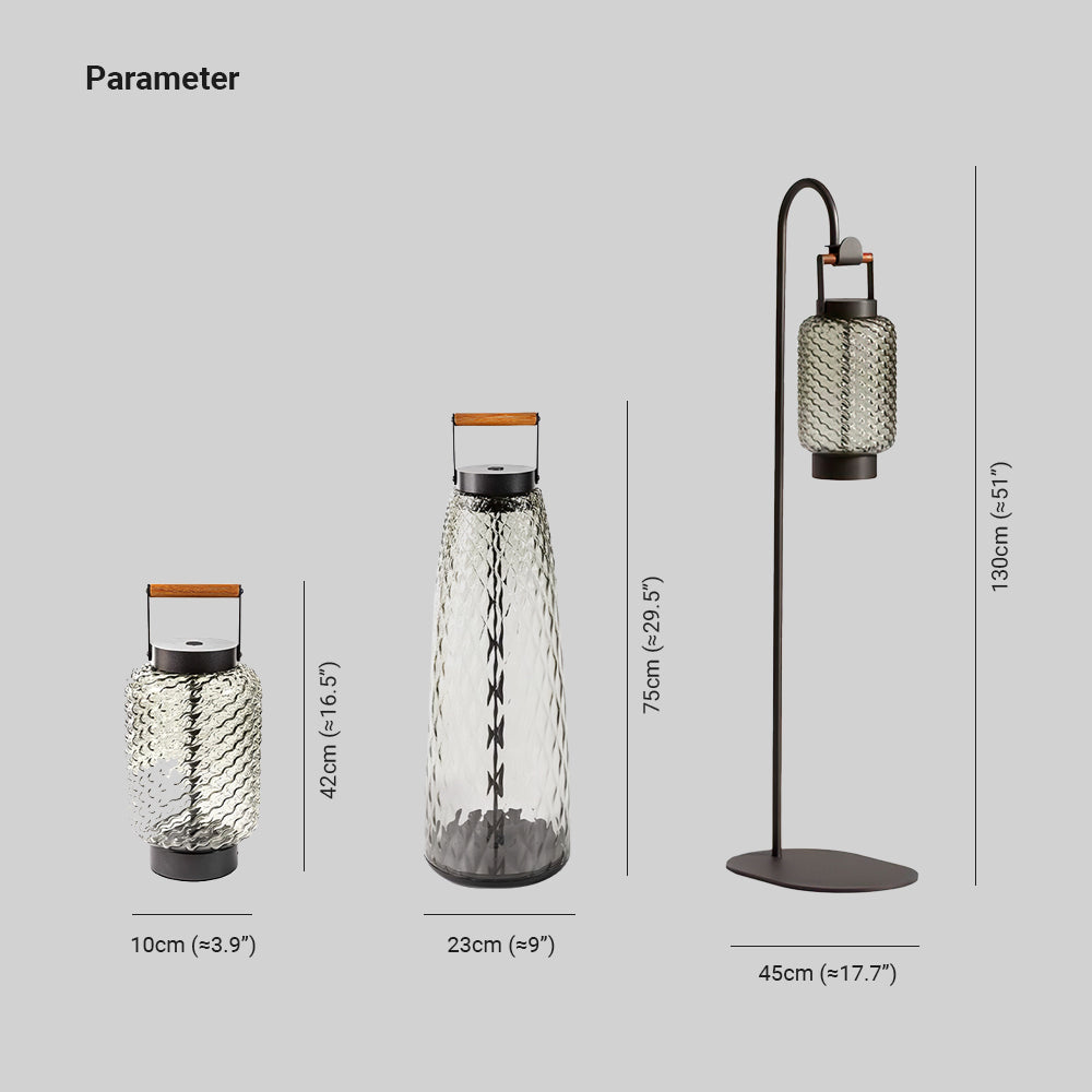 Valentina Vintage Lantern Metal/Glass Outdoor Floor Lamp