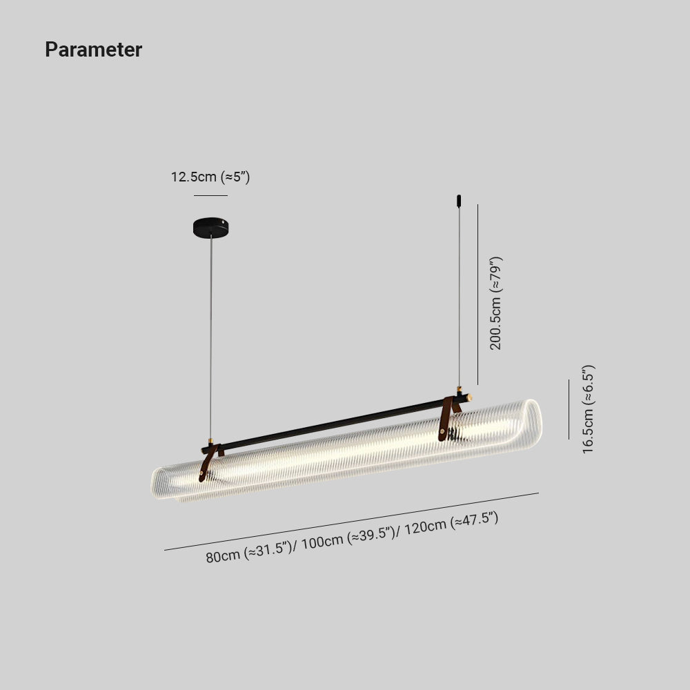 Arisha Pendant Light Linear Modern Acrylic Metal Study