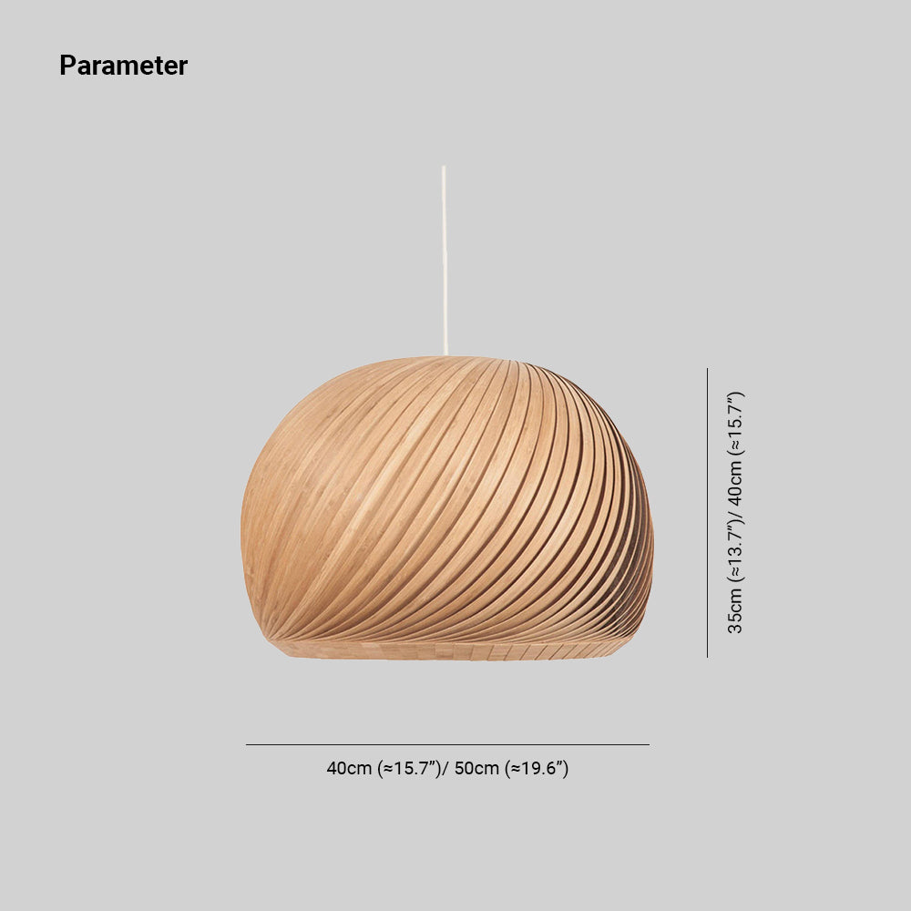 Muto Semi Pendant Light Brown / Wood - Letslighting