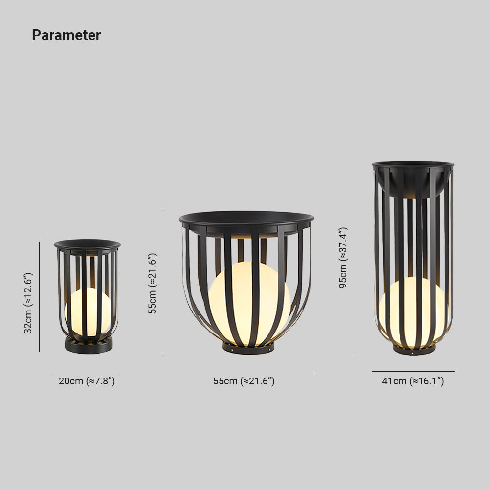 Orr Modern Globe Solar Rechargeable Outdoor Floor Lamp