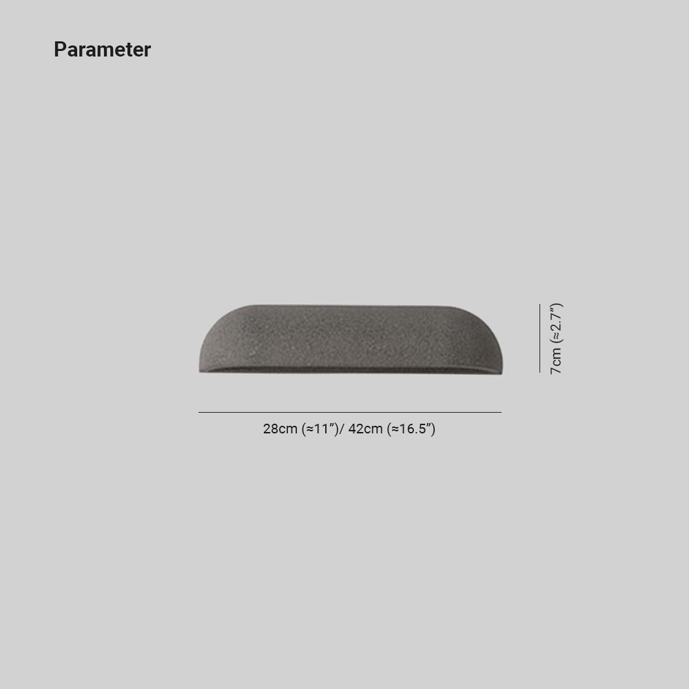 Ray Modern Minimalist Semi-elliptical Metal Stone Outdoor Wall Lamp - Letslighting