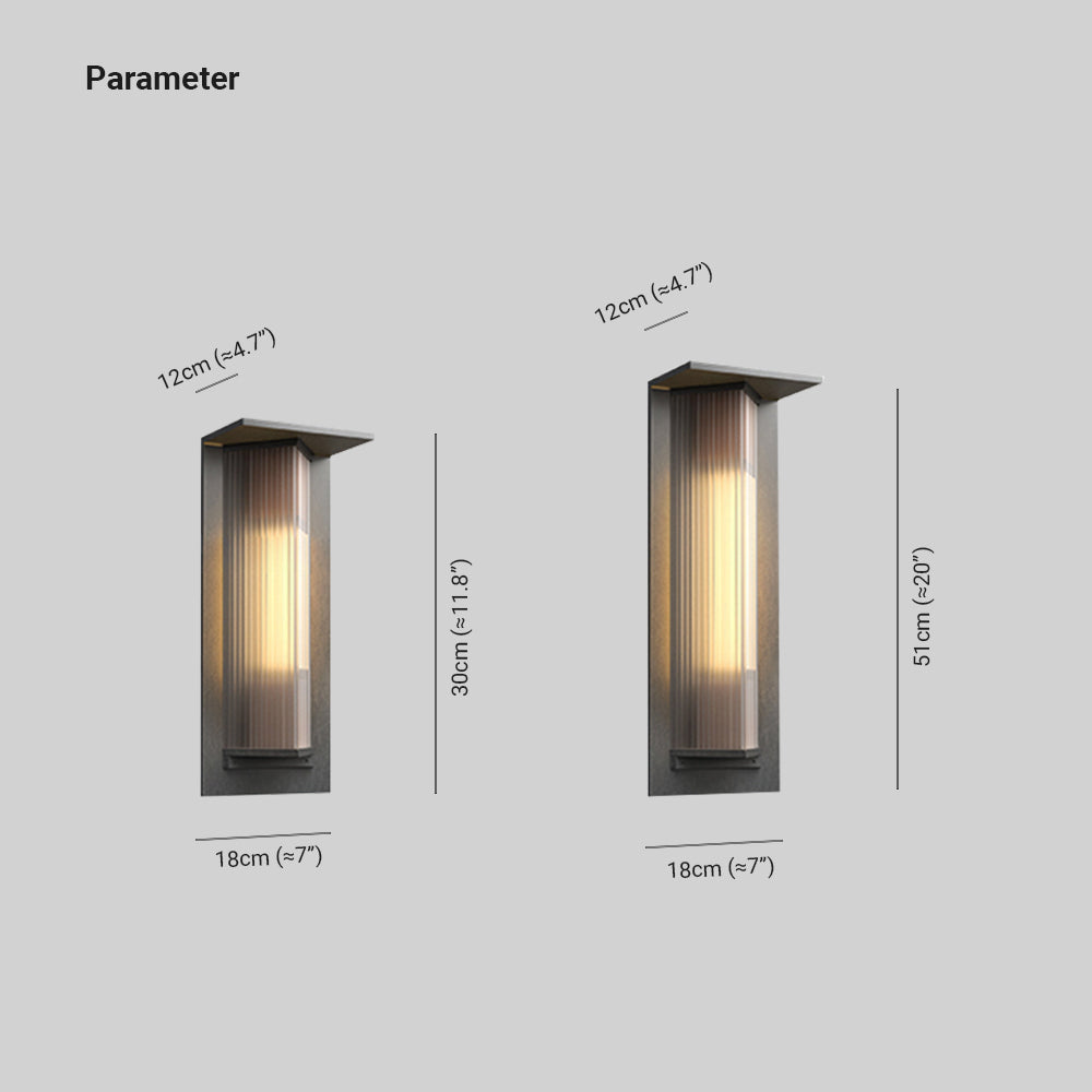 Ray Modern Rectangular Acrylic Outdoor Wall Lamp Transparent