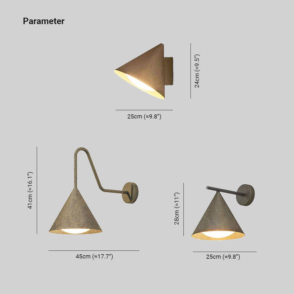 Arisha Modern Minimalist Cone Outdoor Waterproof Wall Lamp,Black/Gold - Letslighting