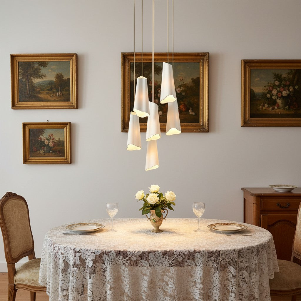 Slant Ceramic Multi-Light Pendant Light