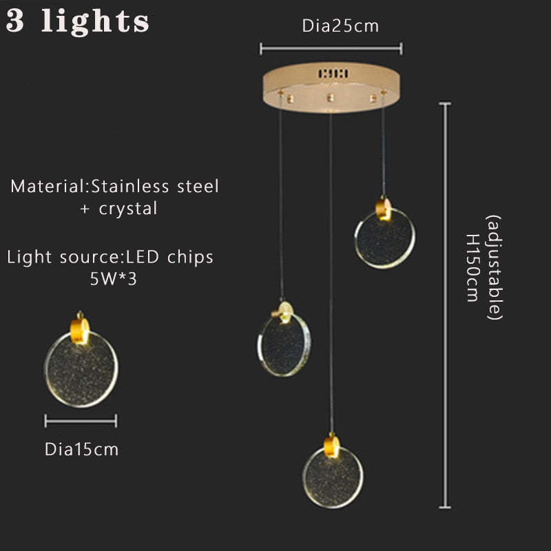 Kristy Minimalist Round Metal Crystal Chandelier