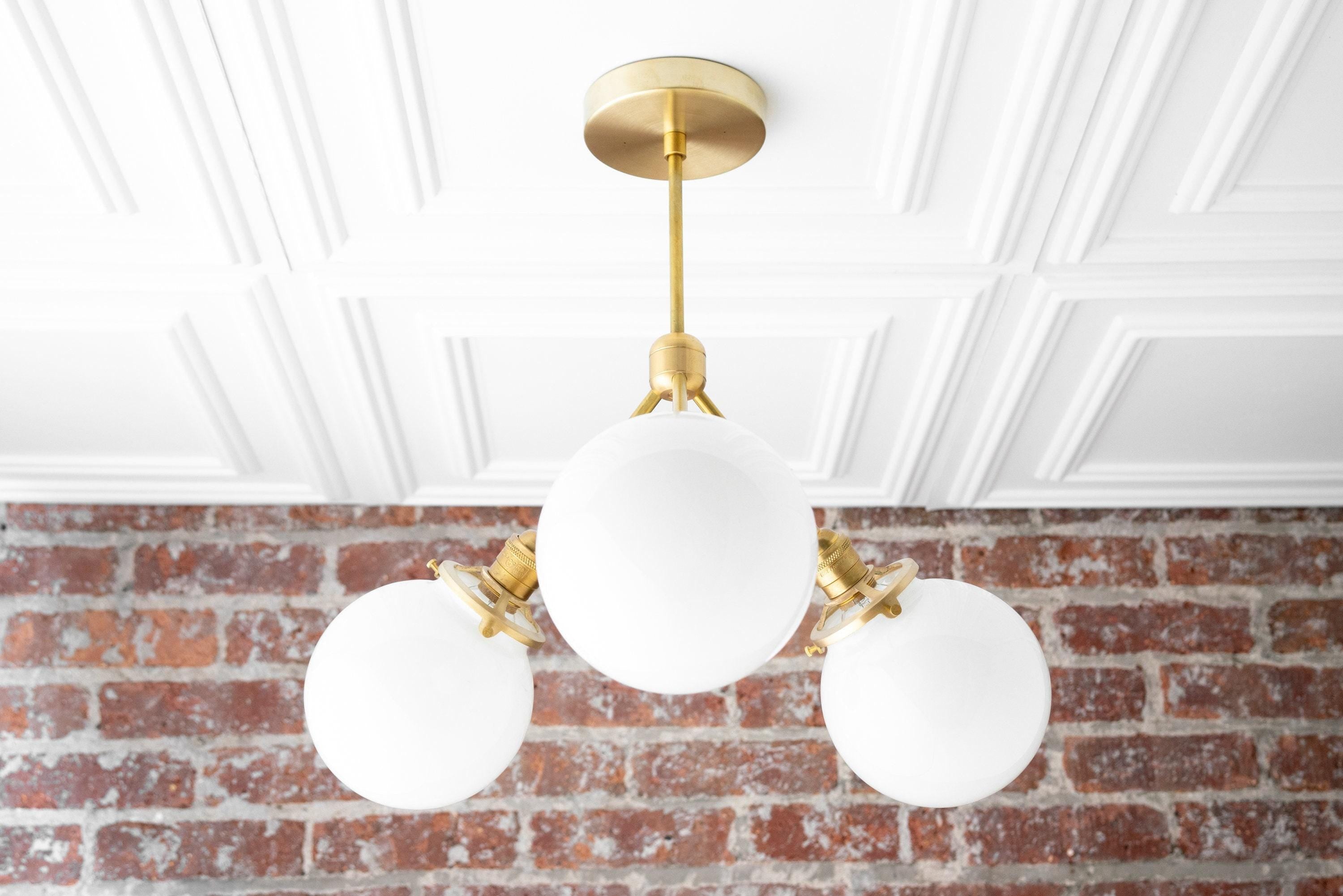 Pearl Globe Ceiling Light with Opal Shade