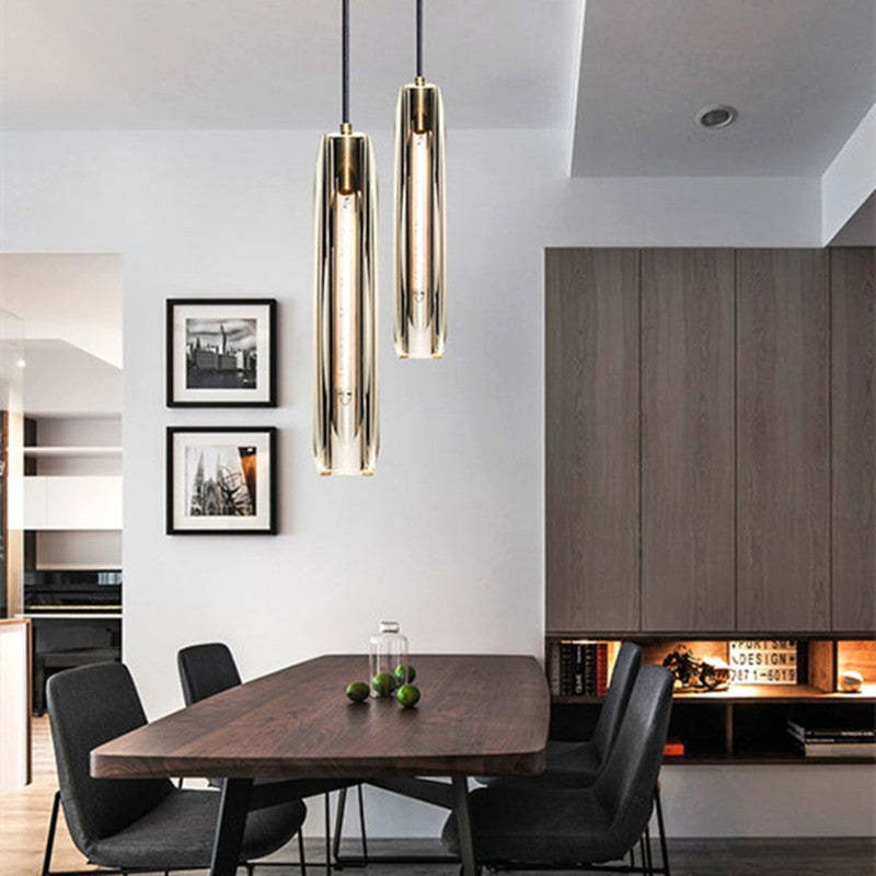 Arisha Brass Designer LED Glass Pendant Lamp - Letslighting