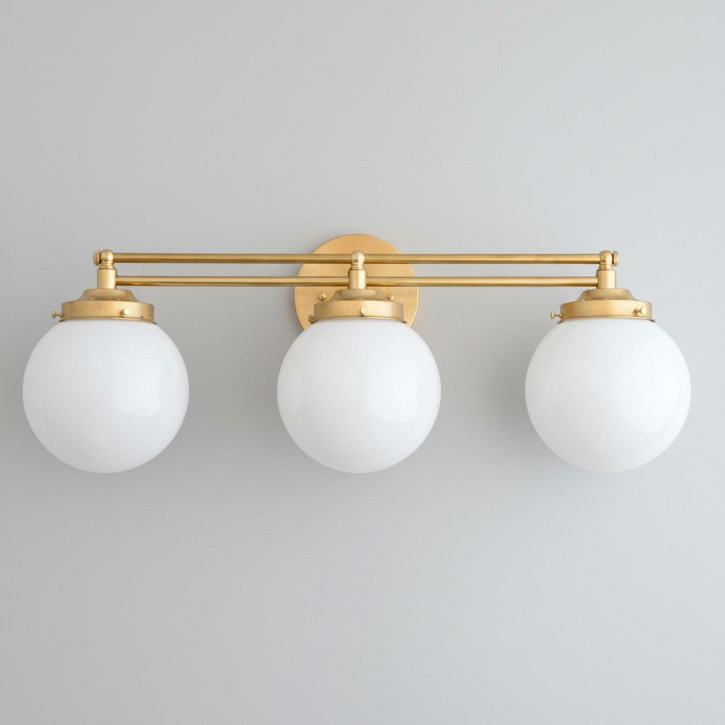 Pearl Wall Sconce Milk Glass Antique Brass for Bedroom