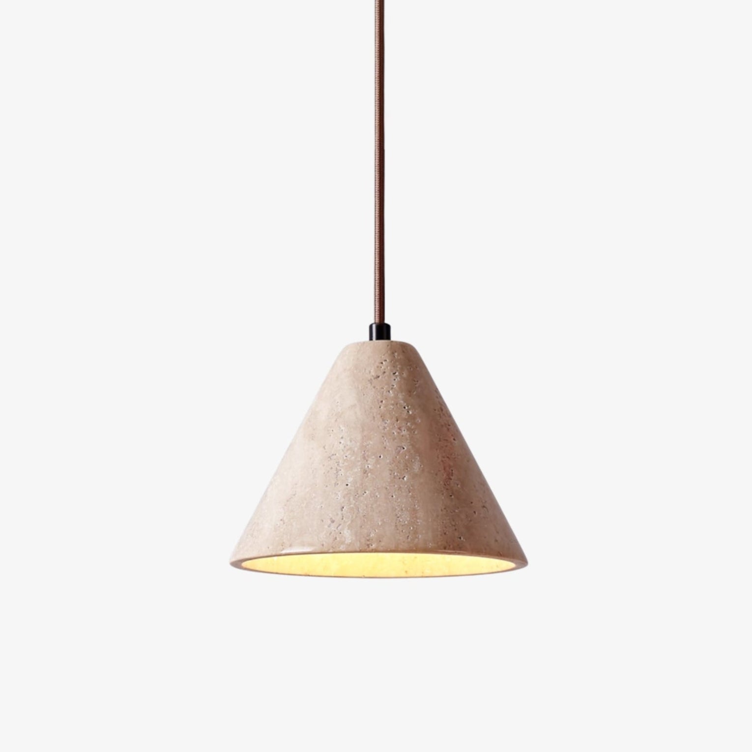 Solis Cone Travertine Pendant Lamp - Letslighting
