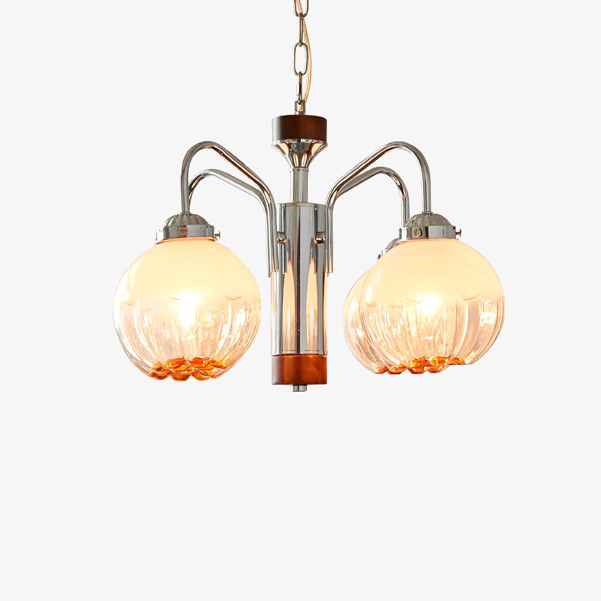 Ulliria Nordic Art Flower Walnut Glass Chandelier - Letslighting