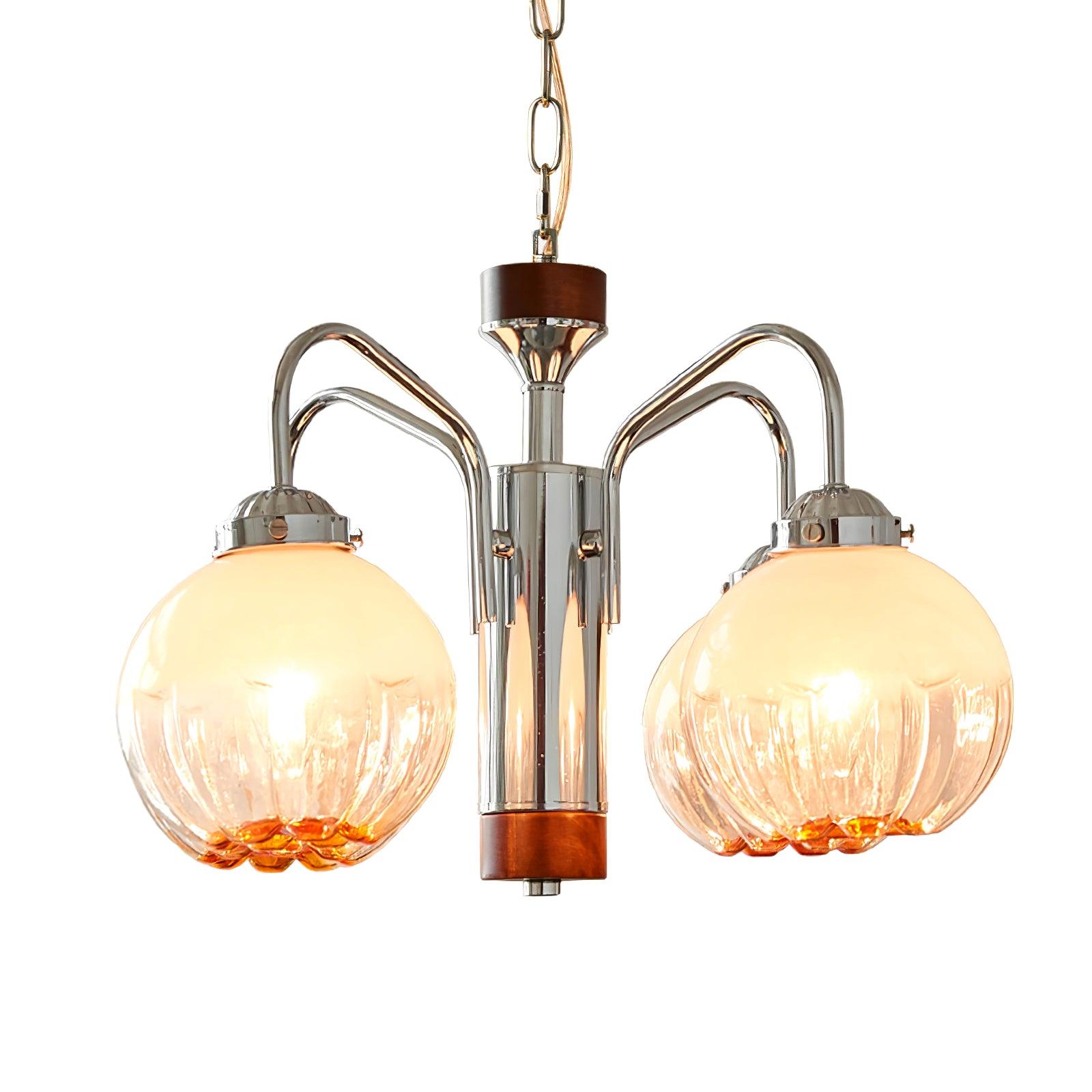 Ulliria Nordic Art Flower Walnut Glass Chandelier - Letslighting