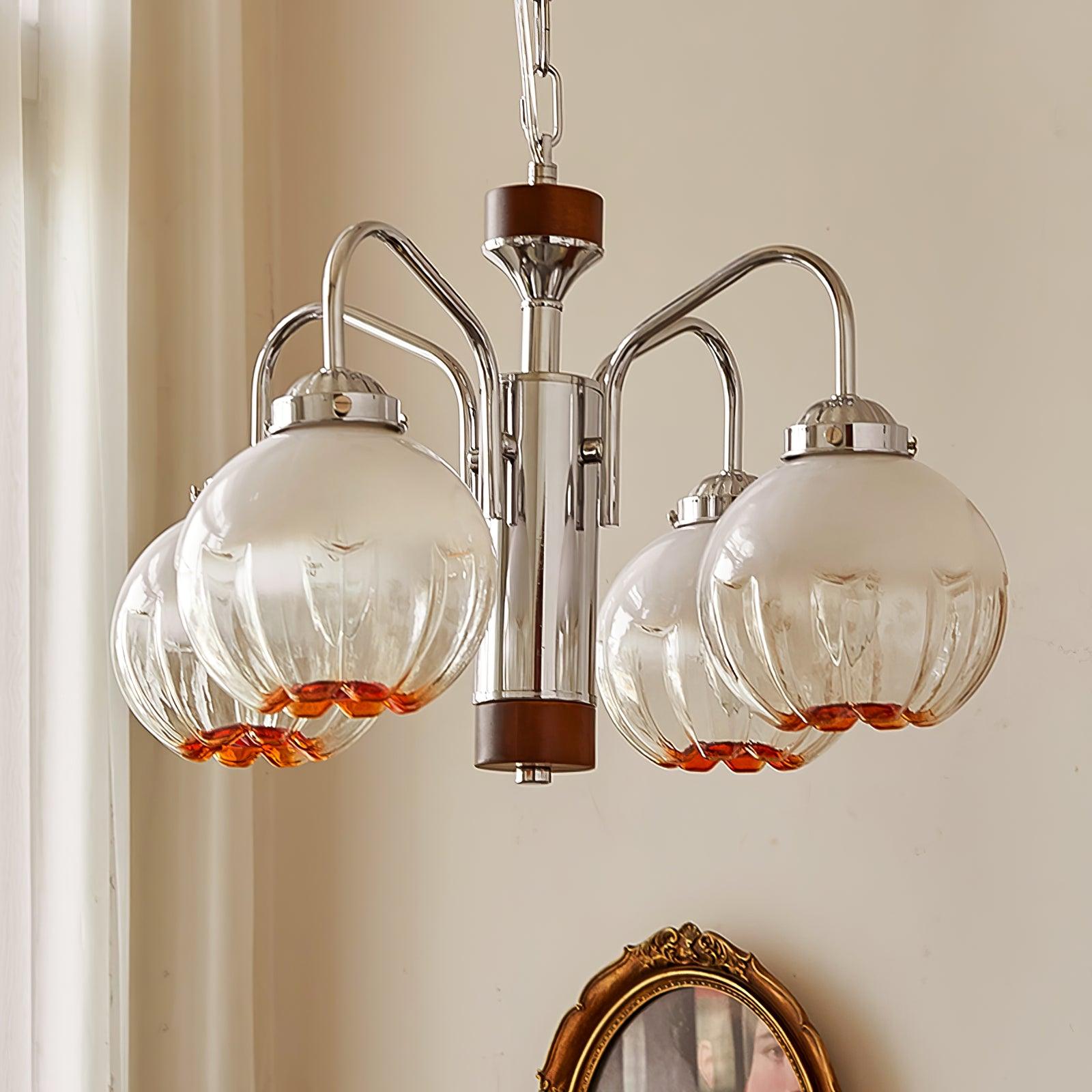 Ulliria Nordic Art Flower Walnut Glass Chandelier - Letslighting