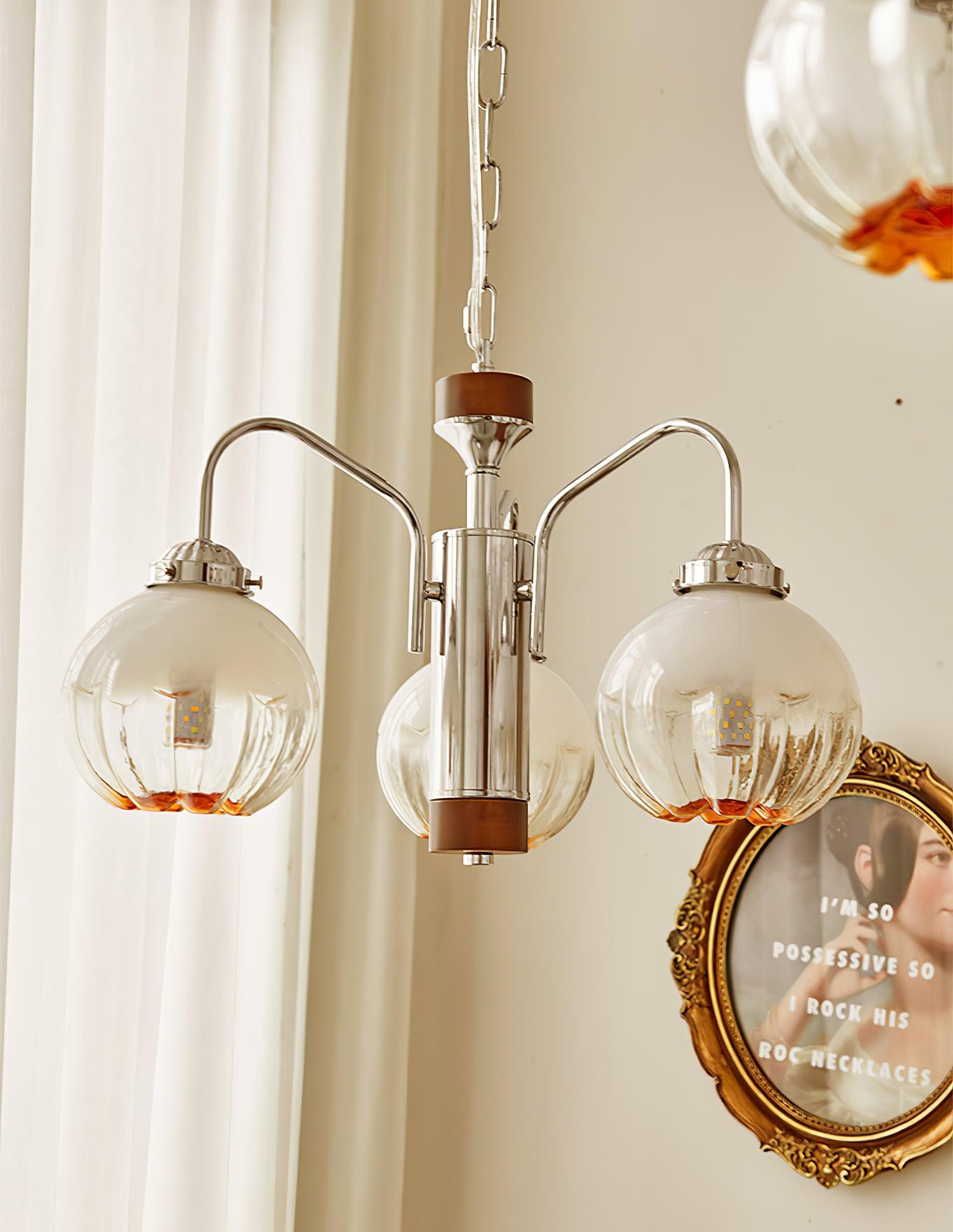 Ulliria Nordic Art Flower Walnut Glass Chandelier - Letslighting