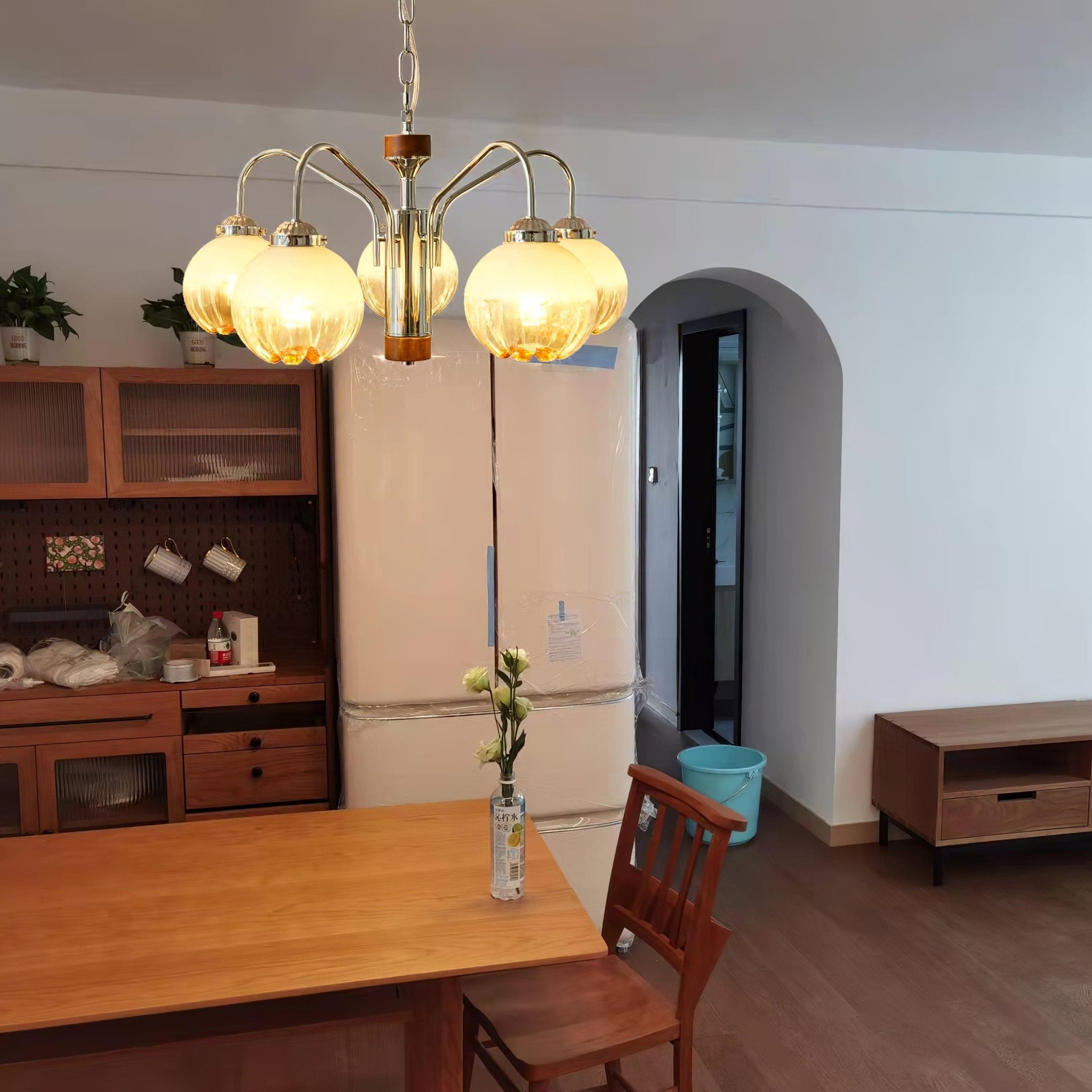 Ulliria Nordic Art Flower Walnut Glass Chandelier - Letslighting