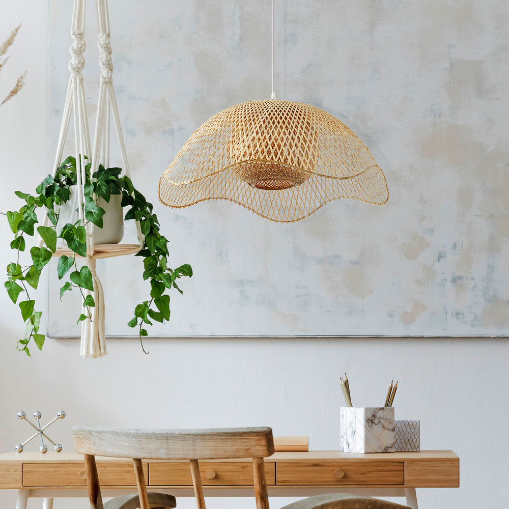 Ritta Woven Wicker Pendant Light Bamboo Bedroom Dining Room