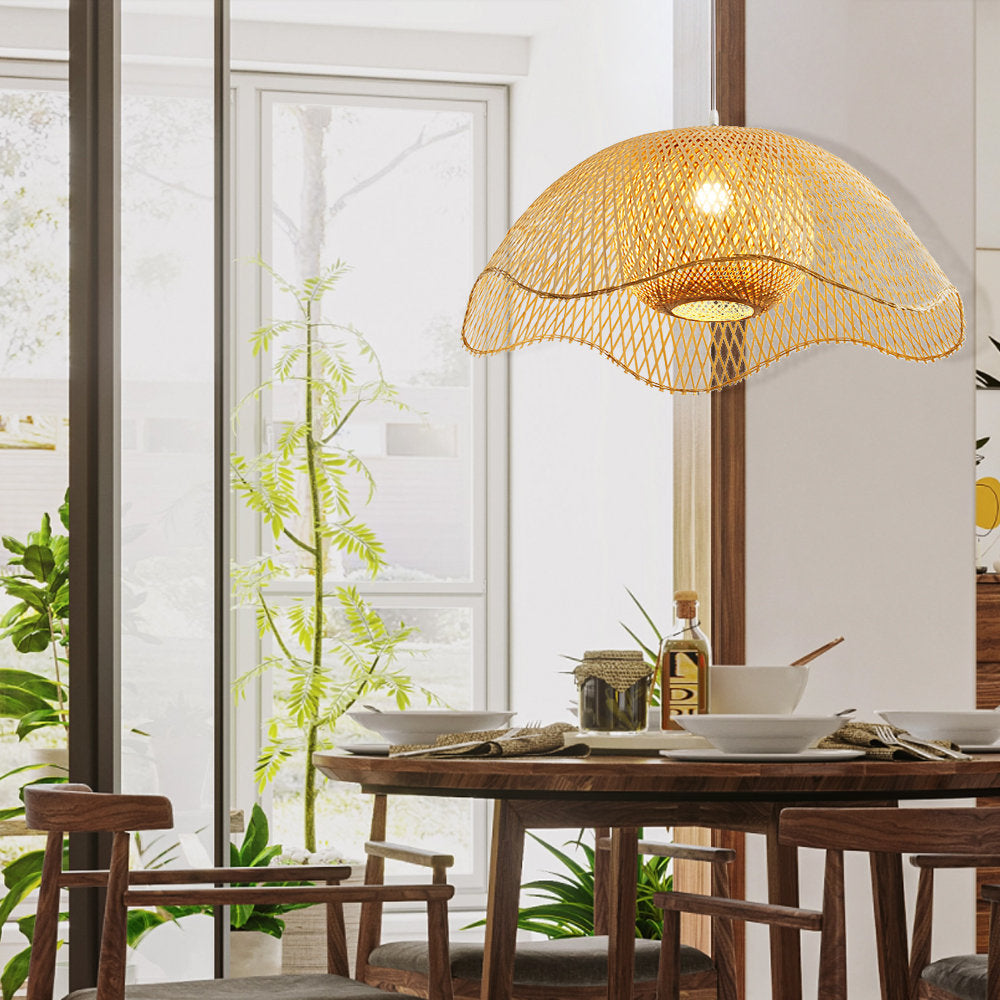 Ritta Woven Wicker Pendant Light Bamboo Bedroom Dining Room