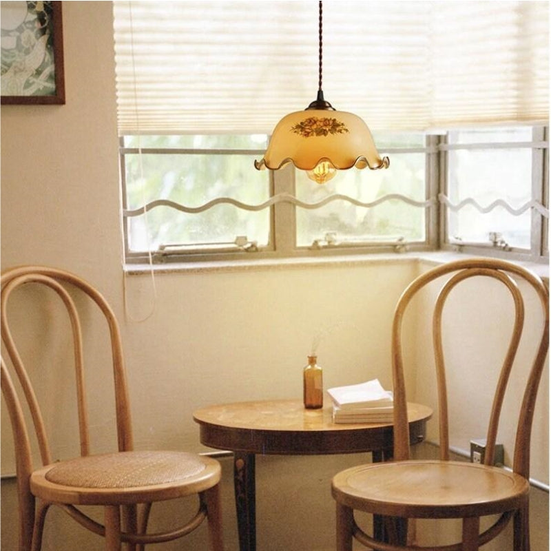 Valentina Modern Flower Metal/Glass Pendant Light Study/Living Room