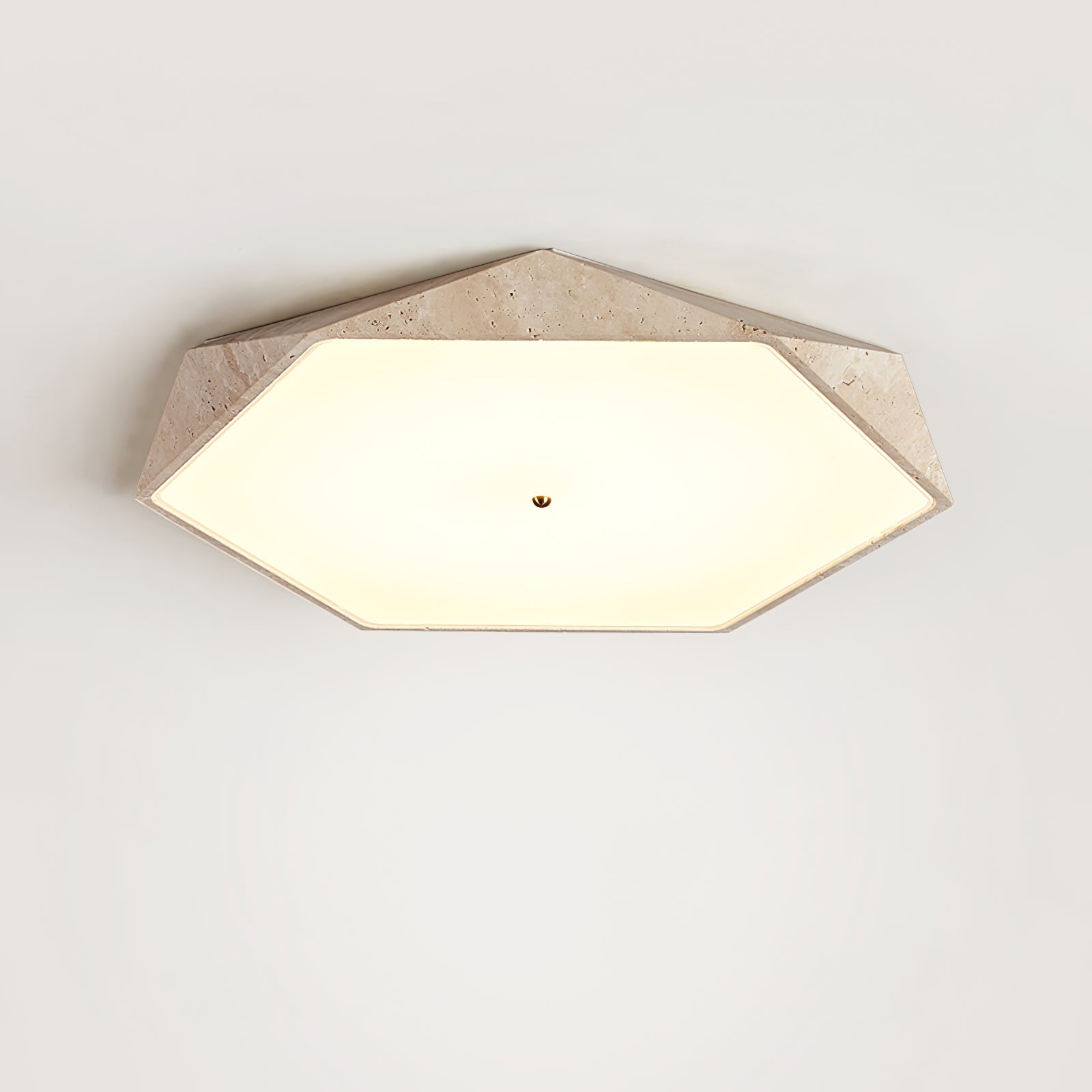 Hexagonal Travertine Ceiling Light