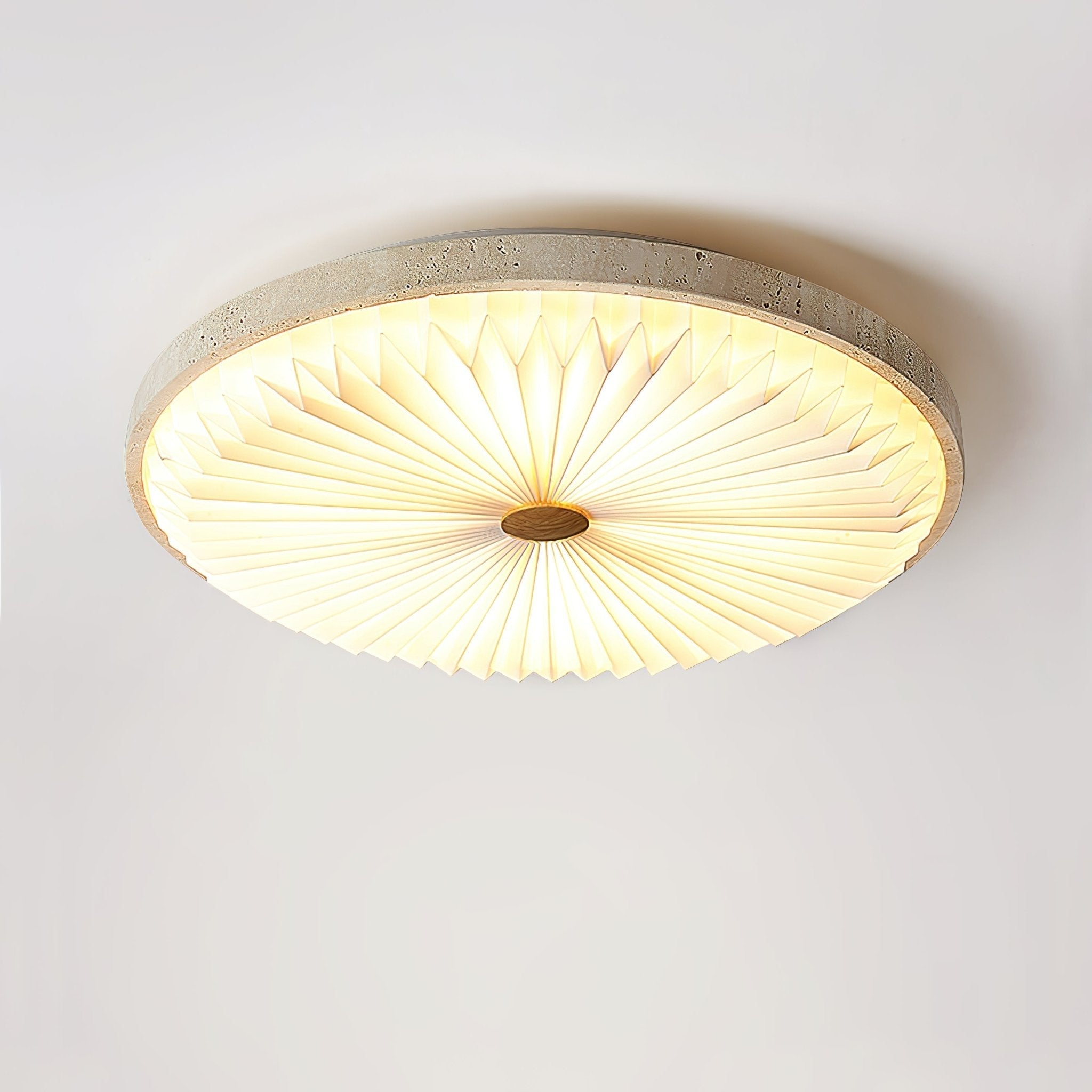 Heliora Modern Travertine & PC Ceiling Light
