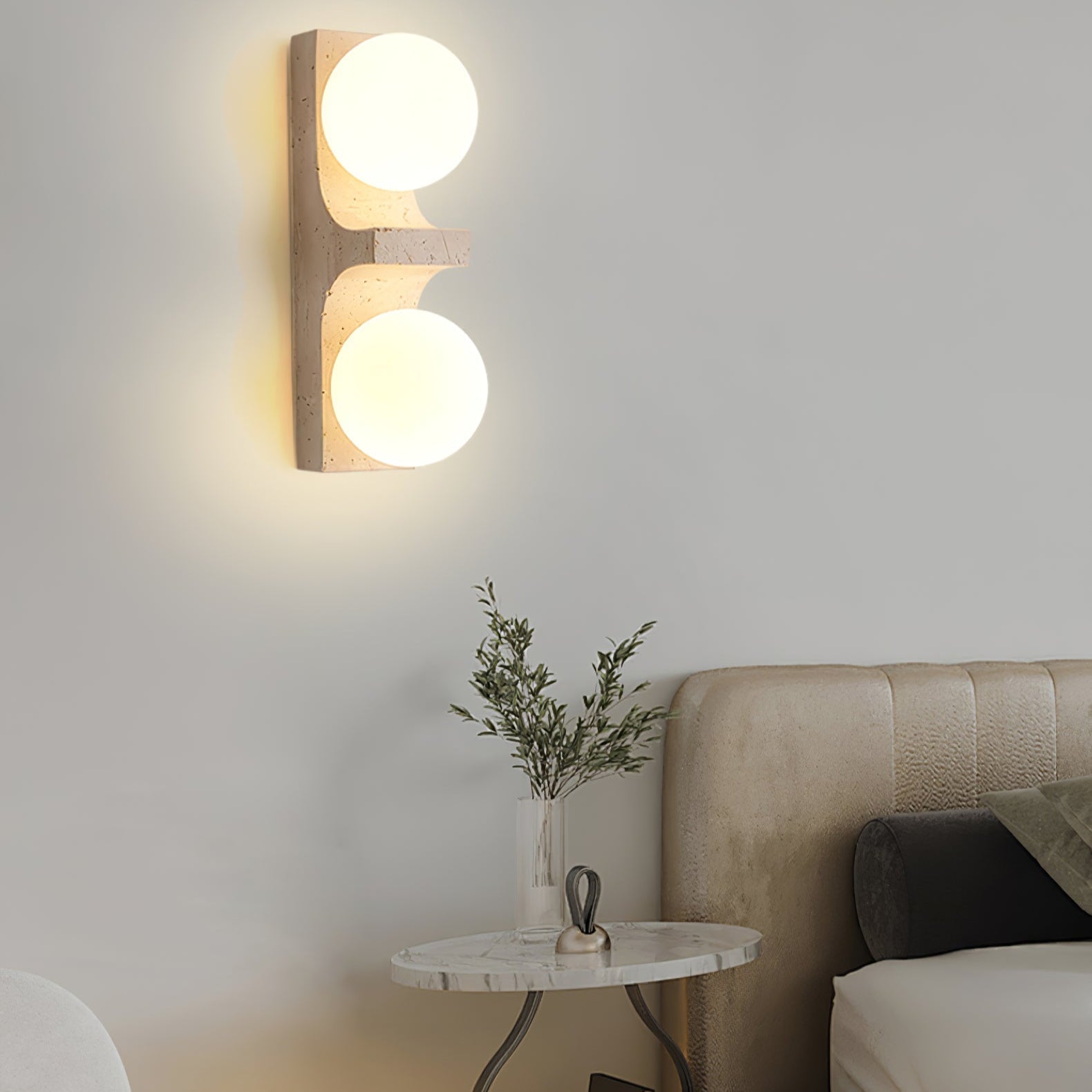Cirra Minimalist Travertine Wall Light