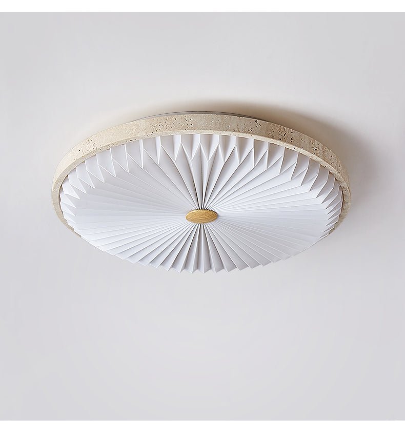 Heliora Modern Travertine & PC Ceiling Light