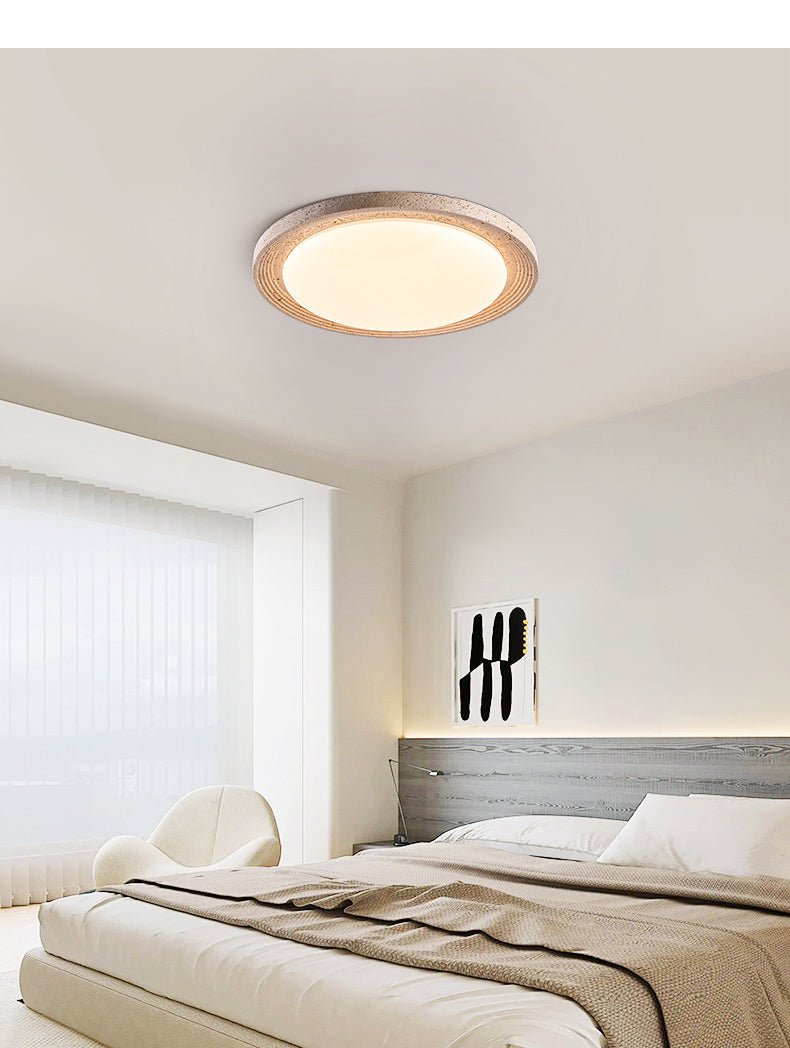 Terralux Modern Travertine & Acrylic Ceiling Light