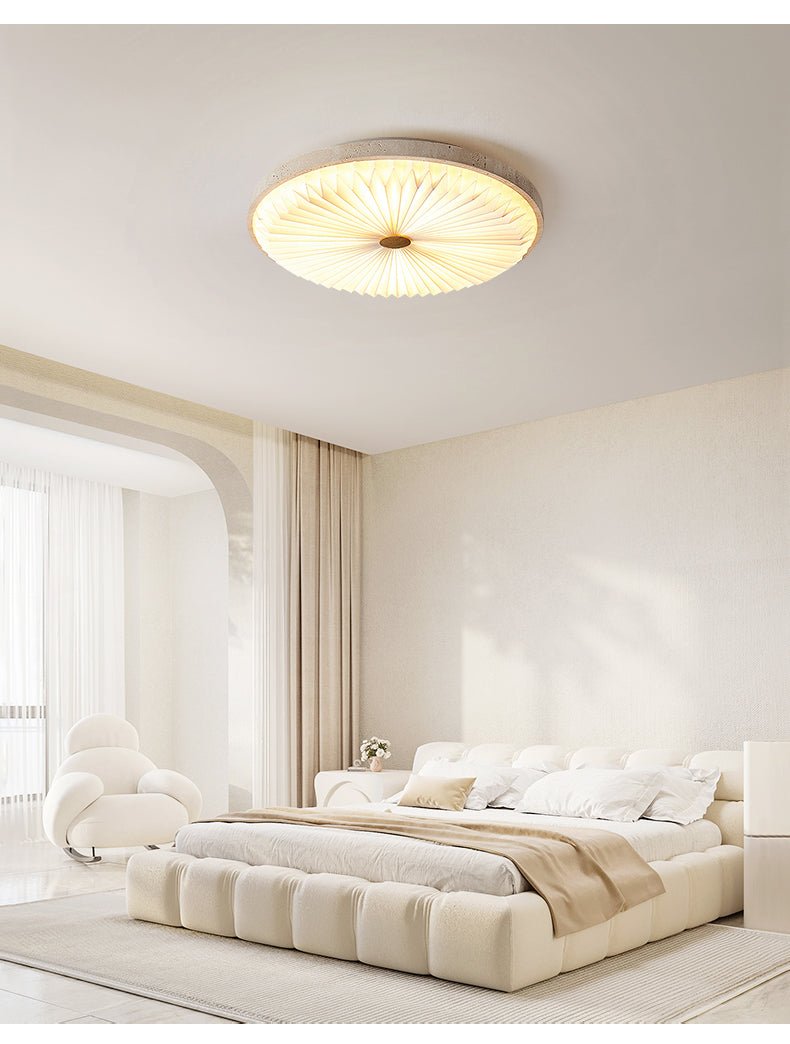 Heliora Modern Travertine & PC Ceiling Light