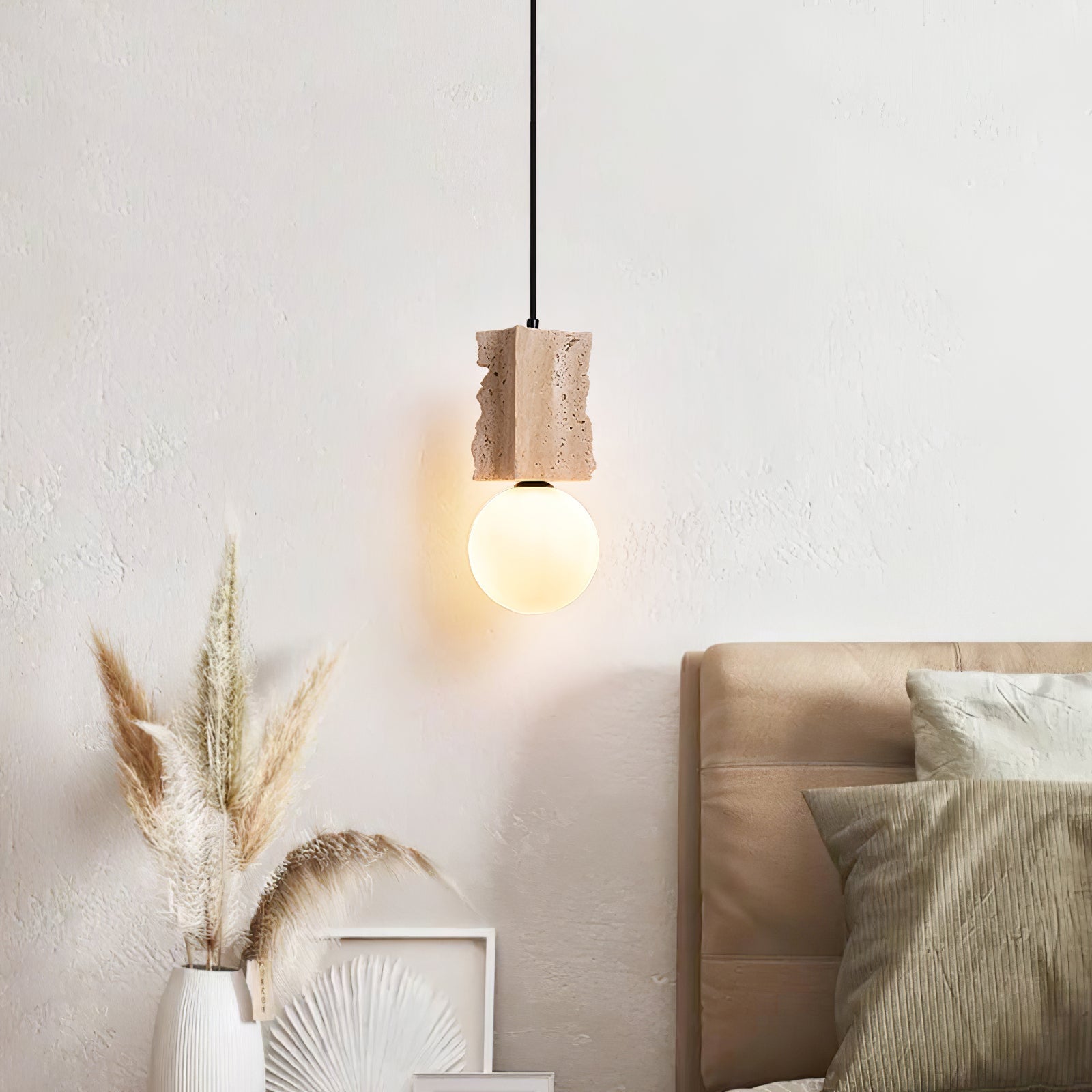 Travertine Raw Edge Pendant Light