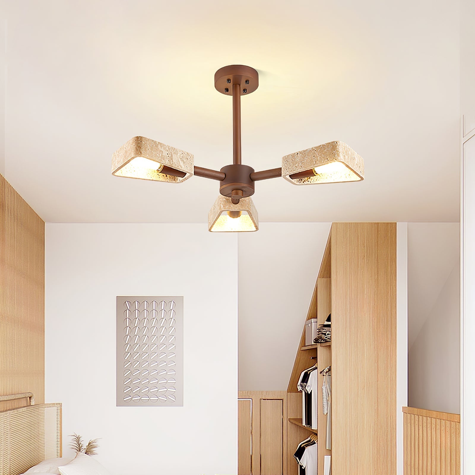 Hedra Travertone Geometric Chandelier