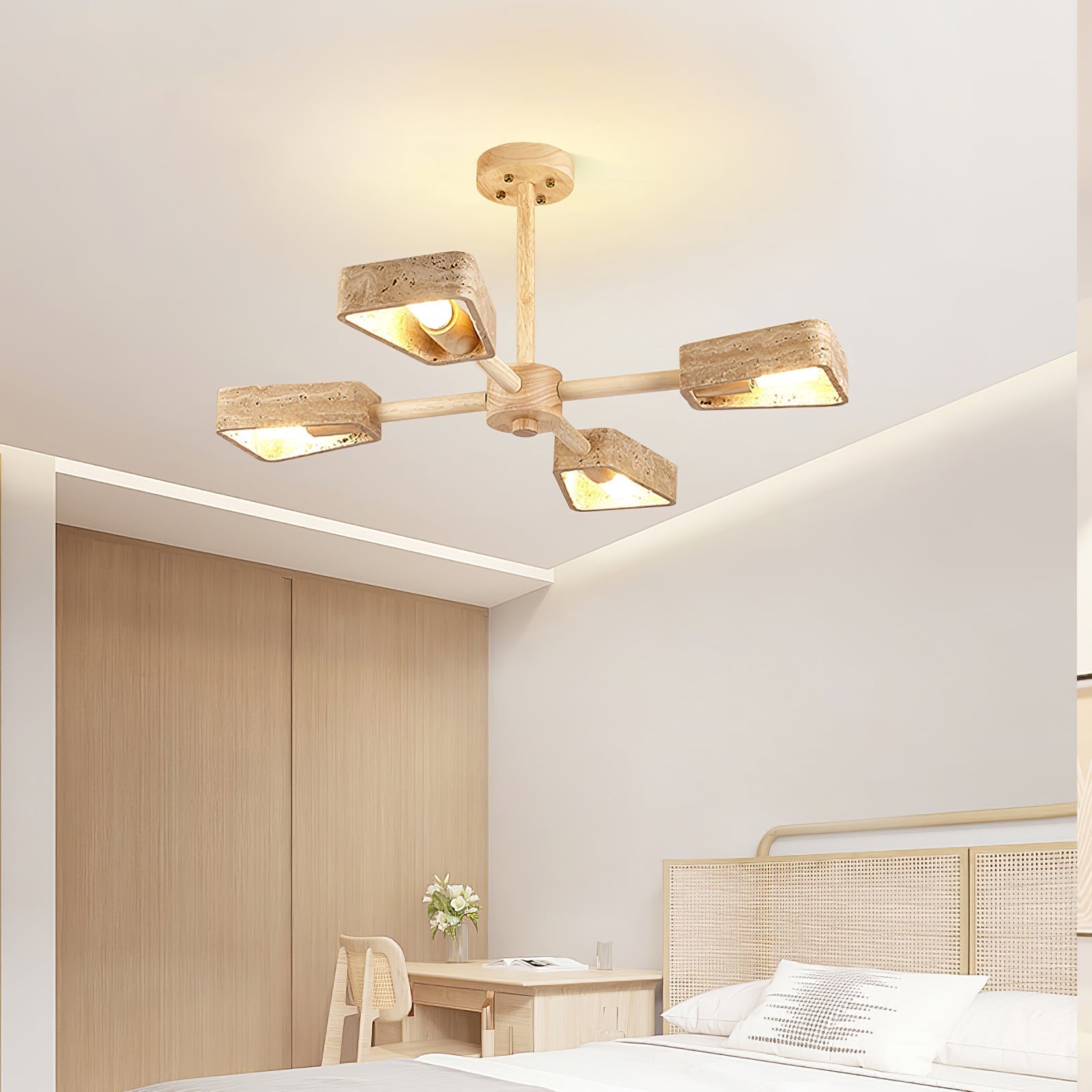 Hedra Travertone Geometric Chandelier
