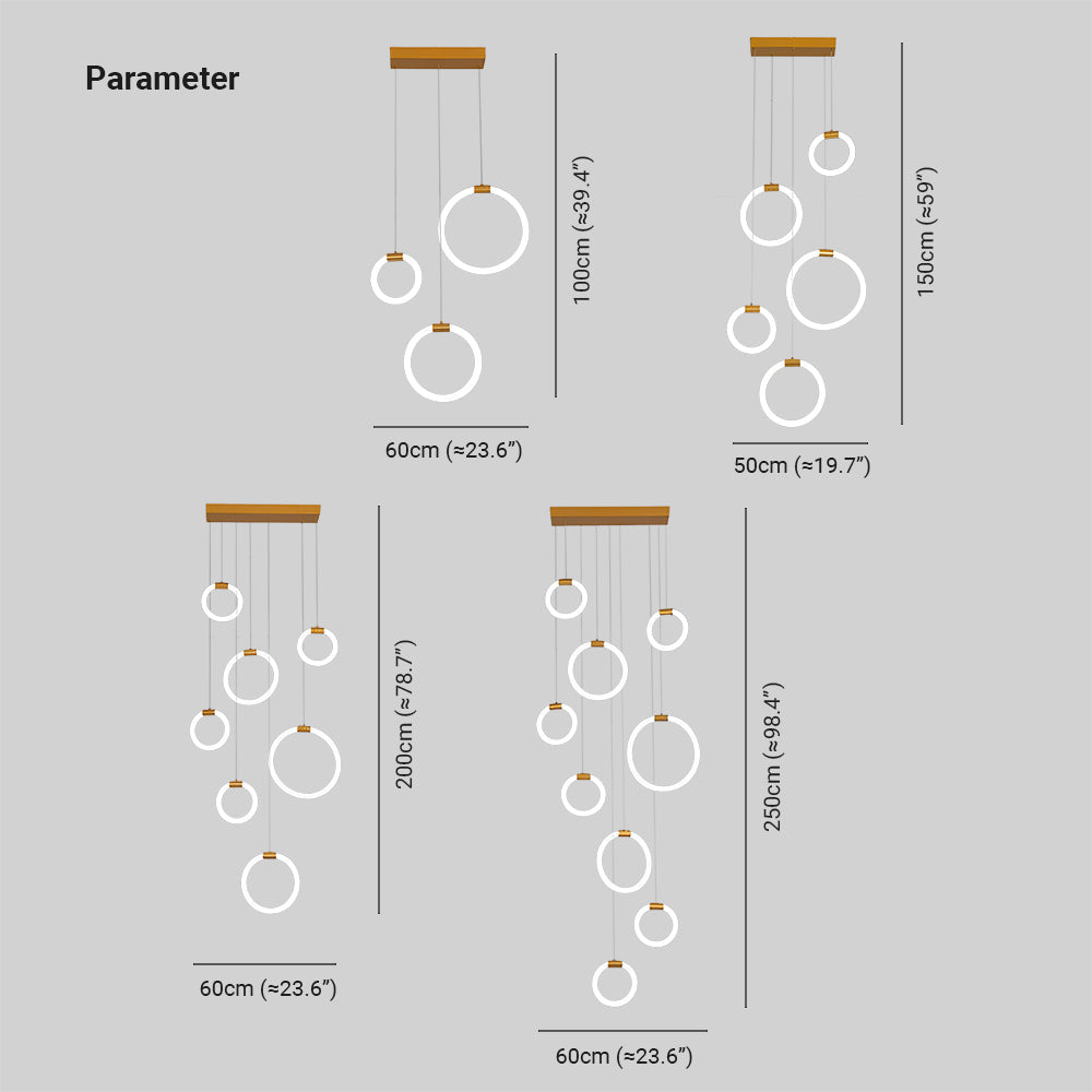 Arisha Minimalist Staircase Ring Pendant Light - Letslighting